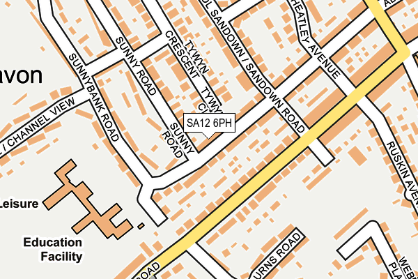 SA12 6PH map - OS OpenMap – Local (Ordnance Survey)