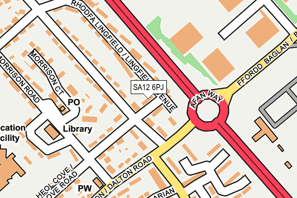 SA12 6PJ map - OS OpenMap – Local (Ordnance Survey)