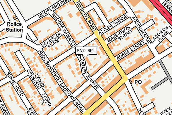 SA12 6PL map - OS OpenMap – Local (Ordnance Survey)