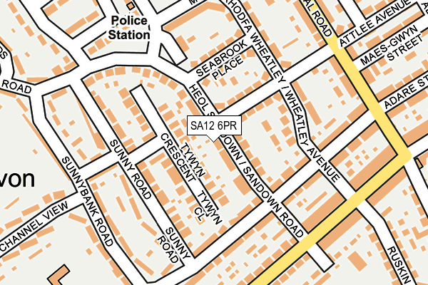 SA12 6PR map - OS OpenMap – Local (Ordnance Survey)