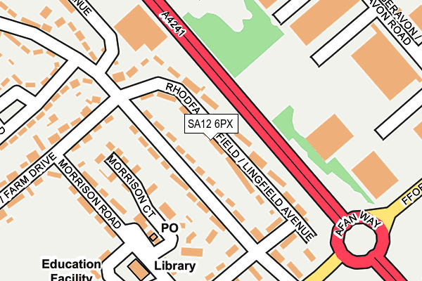 SA12 6PX map - OS OpenMap – Local (Ordnance Survey)