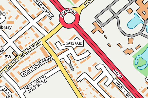 SA12 6QB map - OS OpenMap – Local (Ordnance Survey)