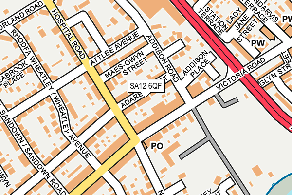 SA12 6QF map - OS OpenMap – Local (Ordnance Survey)