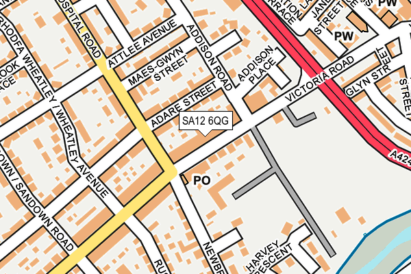 SA12 6QG map - OS OpenMap – Local (Ordnance Survey)