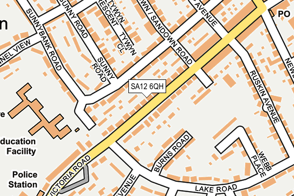 SA12 6QH map - OS OpenMap – Local (Ordnance Survey)