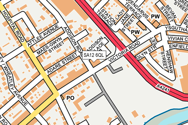 SA12 6QL map - OS OpenMap – Local (Ordnance Survey)