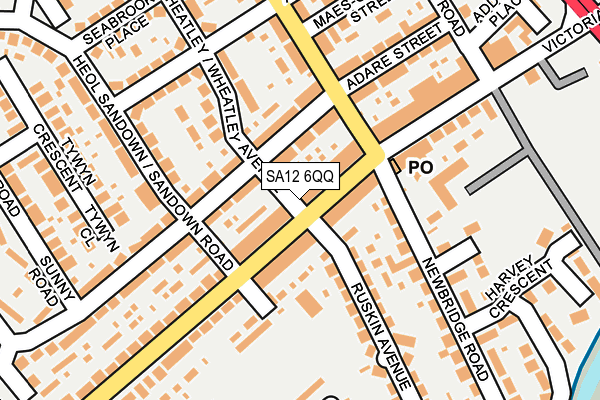 SA12 6QQ map - OS OpenMap – Local (Ordnance Survey)