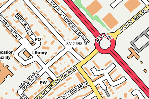 SA12 6RS map - OS OpenMap – Local (Ordnance Survey)