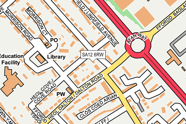 SA12 6RW map - OS OpenMap – Local (Ordnance Survey)