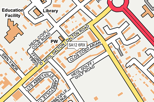 SA12 6RX map - OS OpenMap – Local (Ordnance Survey)