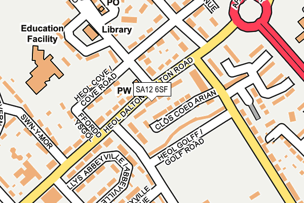 SA12 6SF map - OS OpenMap – Local (Ordnance Survey)