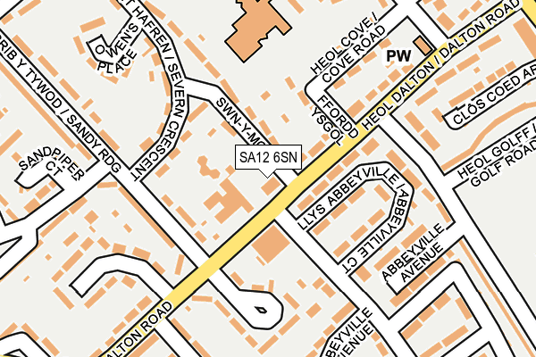 SA12 6SN map - OS OpenMap – Local (Ordnance Survey)