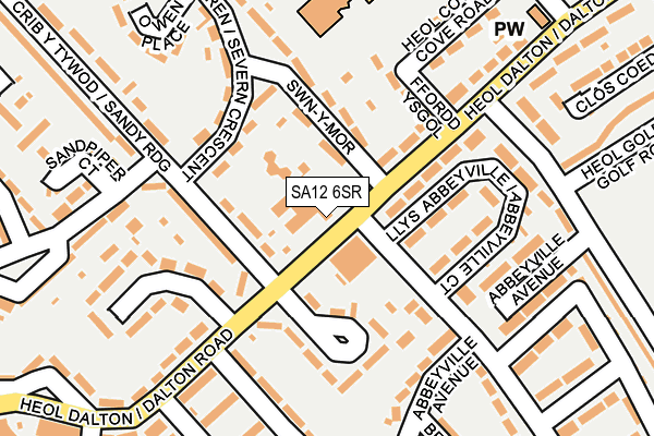 SA12 6SR map - OS OpenMap – Local (Ordnance Survey)