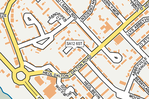 SA12 6ST map - OS OpenMap – Local (Ordnance Survey)