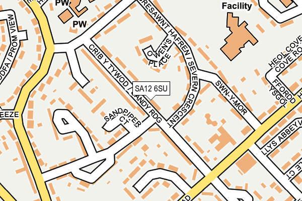 SA12 6SU map - OS OpenMap – Local (Ordnance Survey)