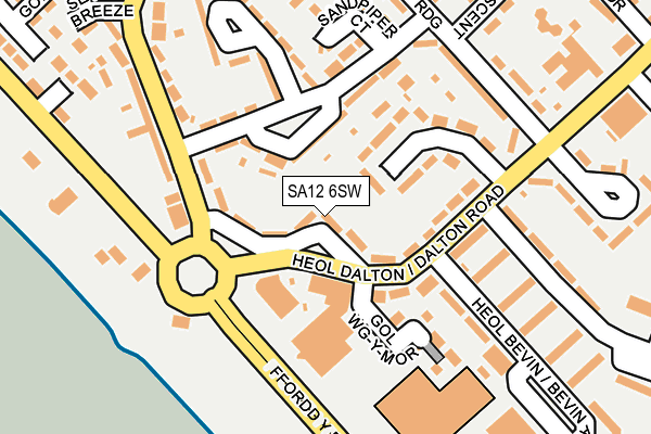 SA12 6SW map - OS OpenMap – Local (Ordnance Survey)