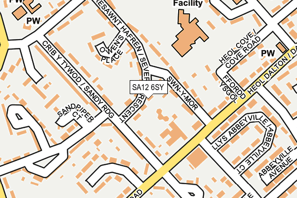 SA12 6SY map - OS OpenMap – Local (Ordnance Survey)