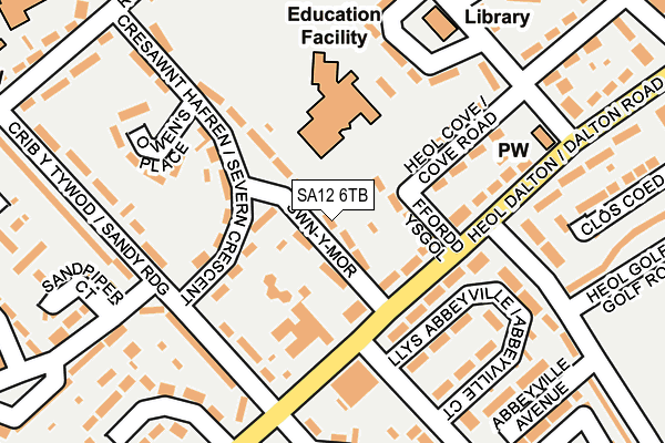 SA12 6TB map - OS OpenMap – Local (Ordnance Survey)