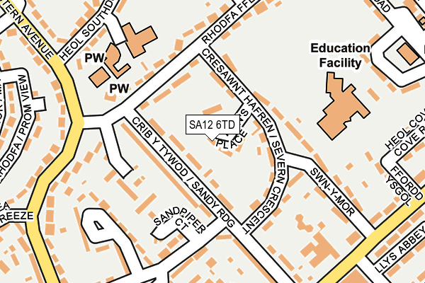 SA12 6TD map - OS OpenMap – Local (Ordnance Survey)