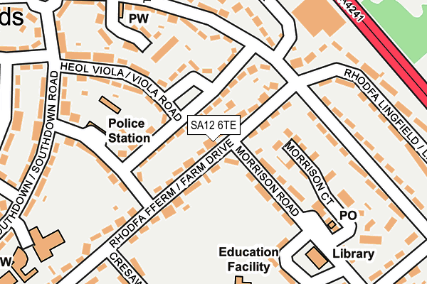 SA12 6TE map - OS OpenMap – Local (Ordnance Survey)