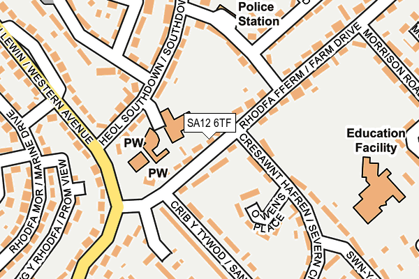SA12 6TF map - OS OpenMap – Local (Ordnance Survey)