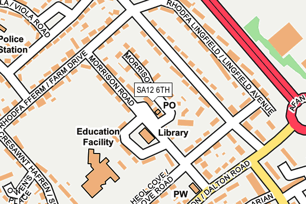 SA12 6TH map - OS OpenMap – Local (Ordnance Survey)