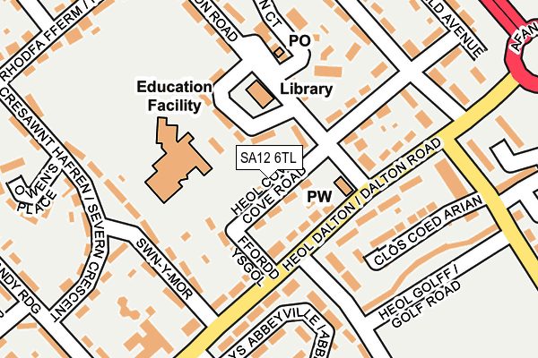 SA12 6TL map - OS OpenMap – Local (Ordnance Survey)