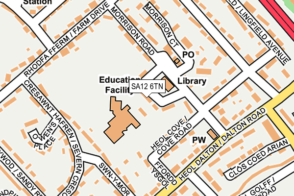 SA12 6TN map - OS OpenMap – Local (Ordnance Survey)