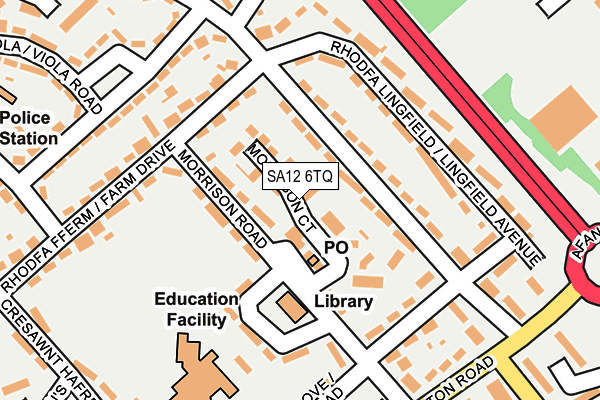 SA12 6TQ map - OS OpenMap – Local (Ordnance Survey)