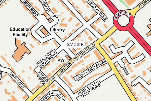 SA12 6TR map - OS OpenMap – Local (Ordnance Survey)