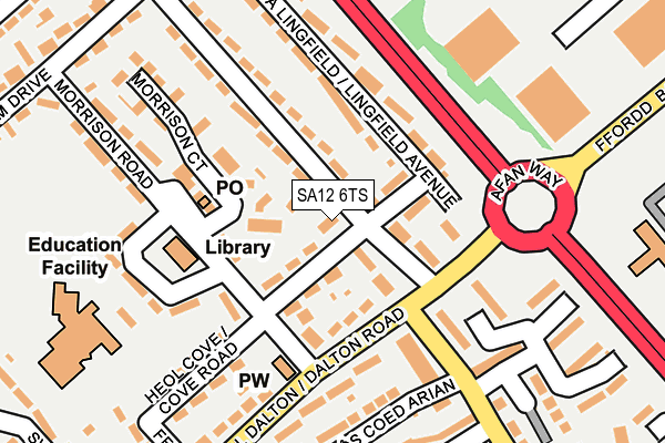 SA12 6TS map - OS OpenMap – Local (Ordnance Survey)