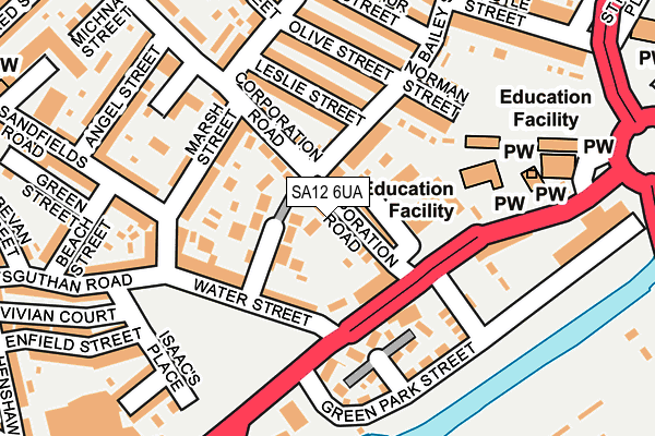 SA12 6UA map - OS OpenMap – Local (Ordnance Survey)