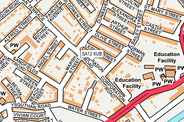 SA12 6UB map - OS OpenMap – Local (Ordnance Survey)