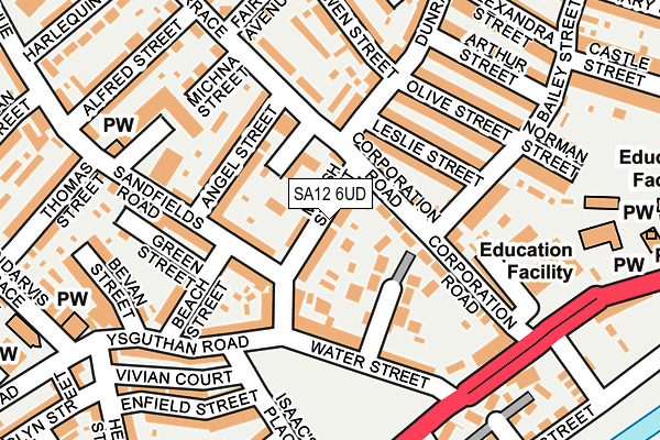 SA12 6UD map - OS OpenMap – Local (Ordnance Survey)
