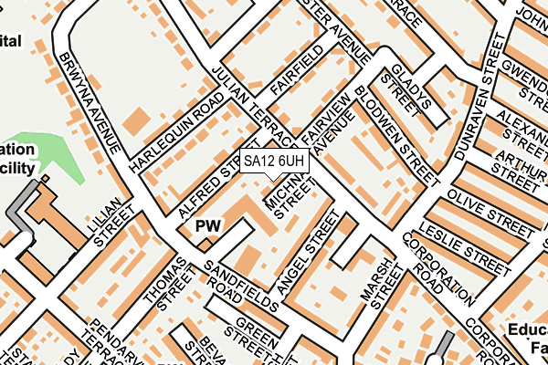 SA12 6UH map - OS OpenMap – Local (Ordnance Survey)