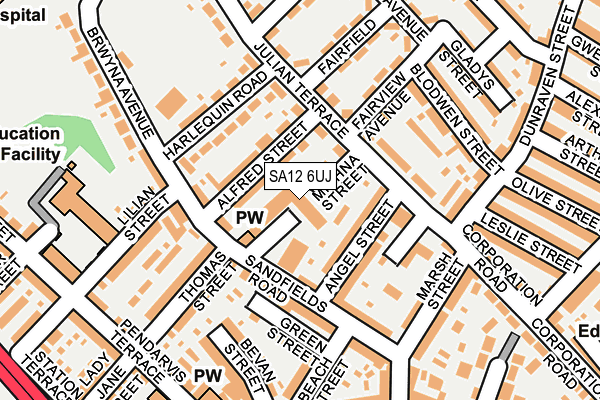 SA12 6UJ map - OS OpenMap – Local (Ordnance Survey)