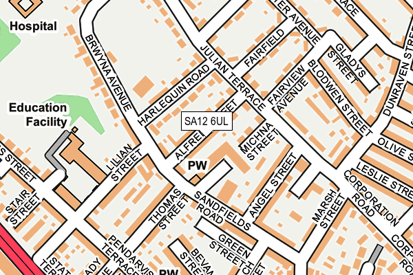 SA12 6UL map - OS OpenMap – Local (Ordnance Survey)