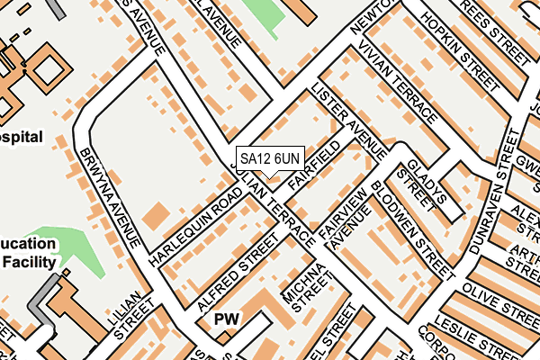 SA12 6UN map - OS OpenMap – Local (Ordnance Survey)