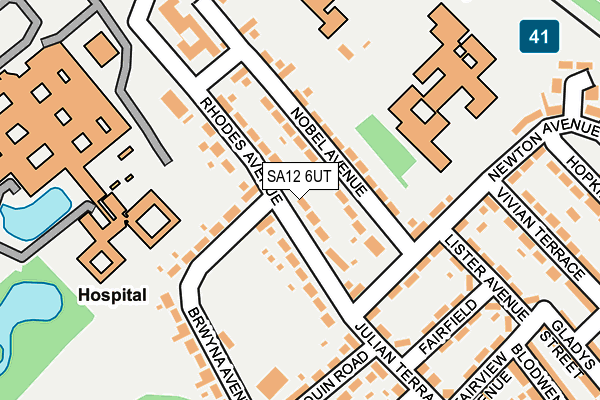 SA12 6UT map - OS OpenMap – Local (Ordnance Survey)