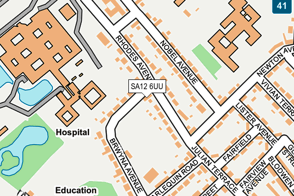 SA12 6UU map - OS OpenMap – Local (Ordnance Survey)