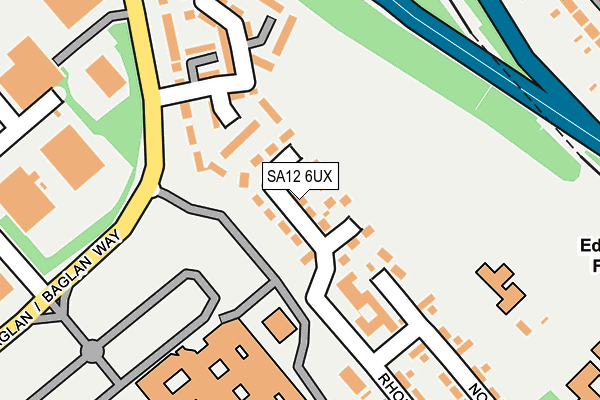 SA12 6UX map - OS OpenMap – Local (Ordnance Survey)