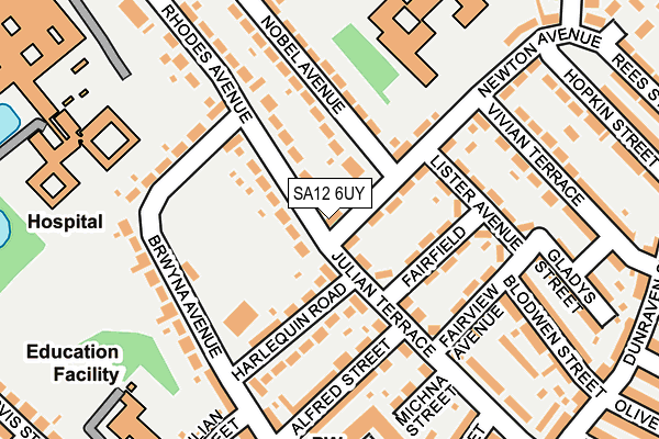 SA12 6UY map - OS OpenMap – Local (Ordnance Survey)