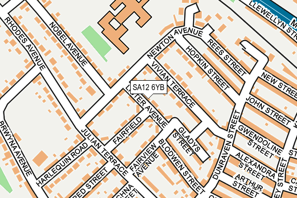 SA12 6YB map - OS OpenMap – Local (Ordnance Survey)