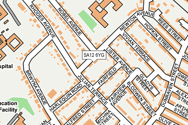 SA12 6YG map - OS OpenMap – Local (Ordnance Survey)