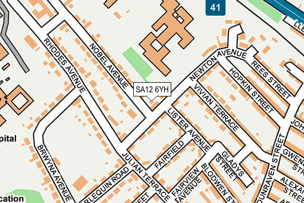 SA12 6YH map - OS OpenMap – Local (Ordnance Survey)