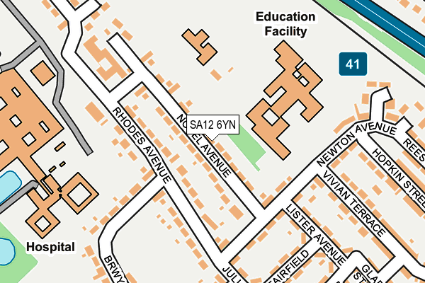 SA12 6YN map - OS OpenMap – Local (Ordnance Survey)