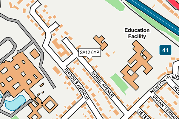 SA12 6YP map - OS OpenMap – Local (Ordnance Survey)