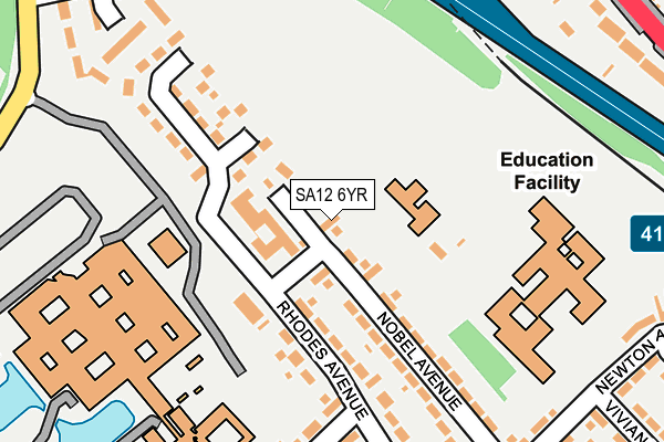 SA12 6YR map - OS OpenMap – Local (Ordnance Survey)