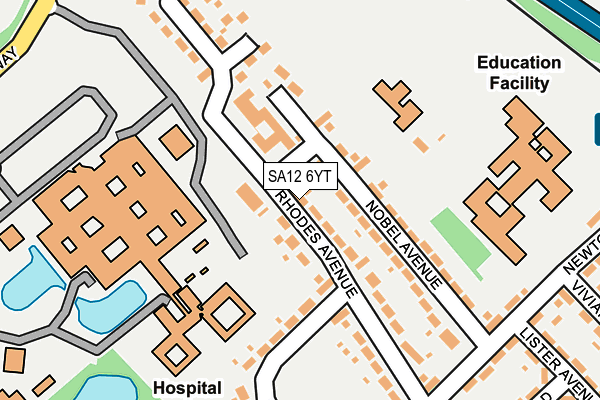 SA12 6YT map - OS OpenMap – Local (Ordnance Survey)