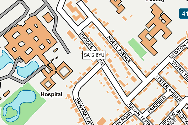 SA12 6YU map - OS OpenMap – Local (Ordnance Survey)